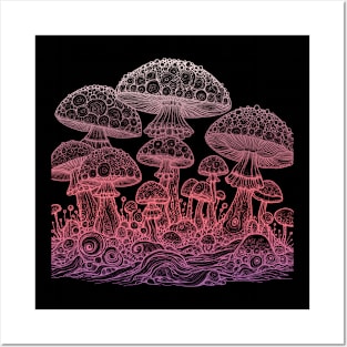 magic mushroom, shroom mushroom, fungi, fungi t, bioluminescent fungi, fantastic fungi Posters and Art